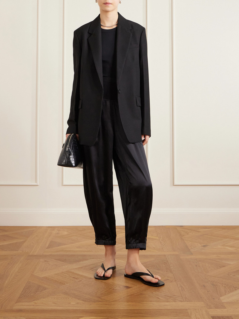 CO Cropped Zip-detailed Silk-satin Tapered Sweatpants outlook