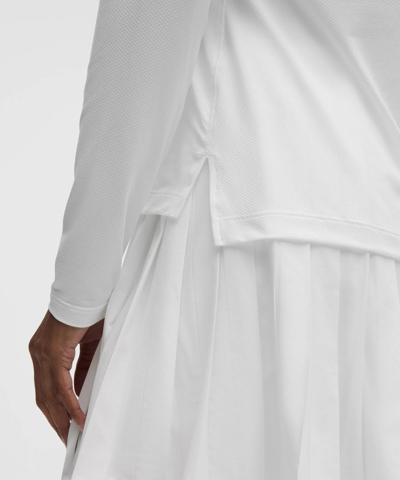 Quick-Dry Long-Sleeve Polo Shirt *Straight Hem 5