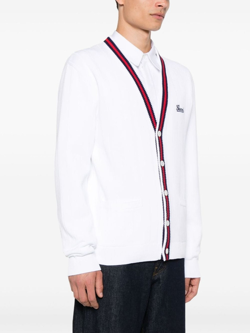 logo-embroidered cardigan 3