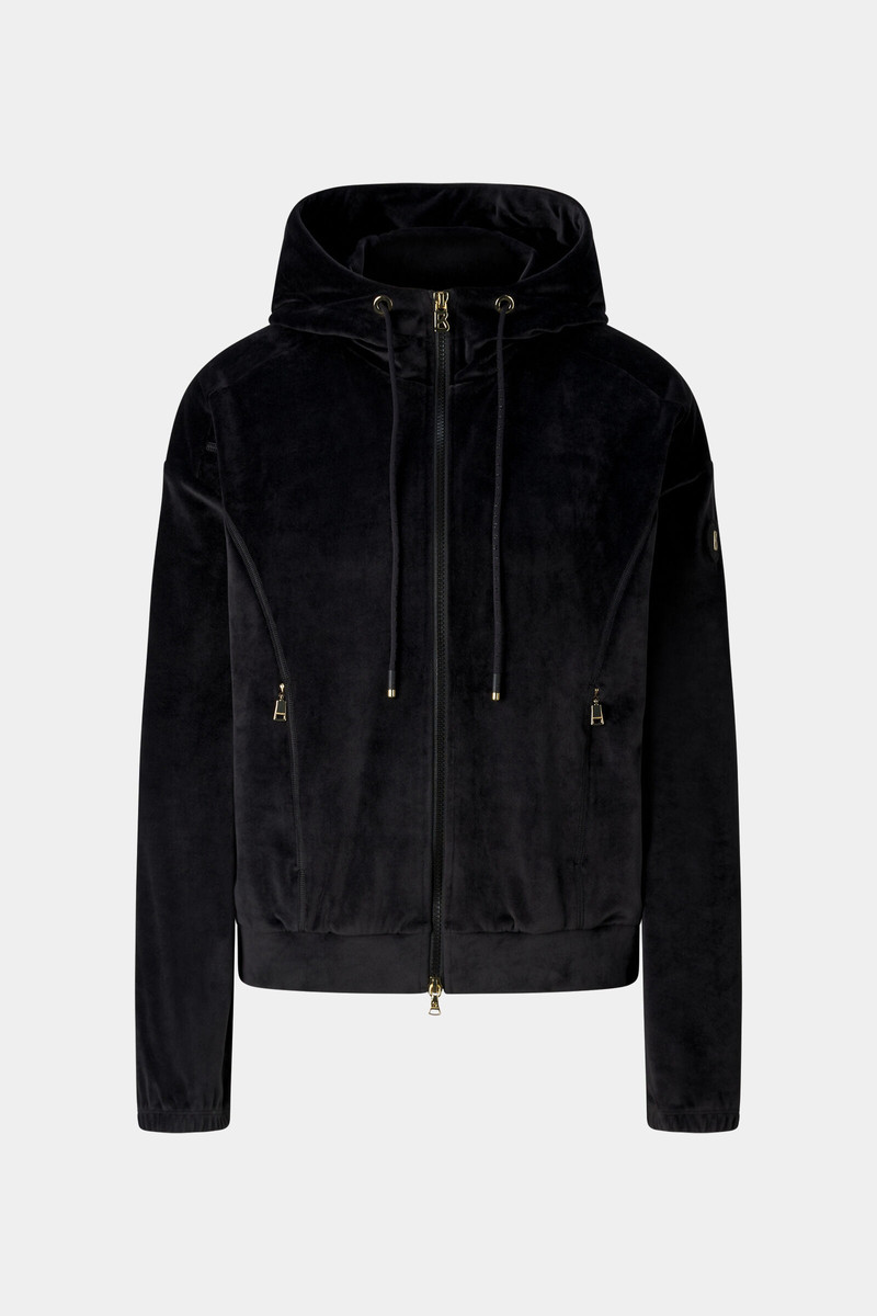 Francine Mid-Layer Velvet Jacket in Black 1