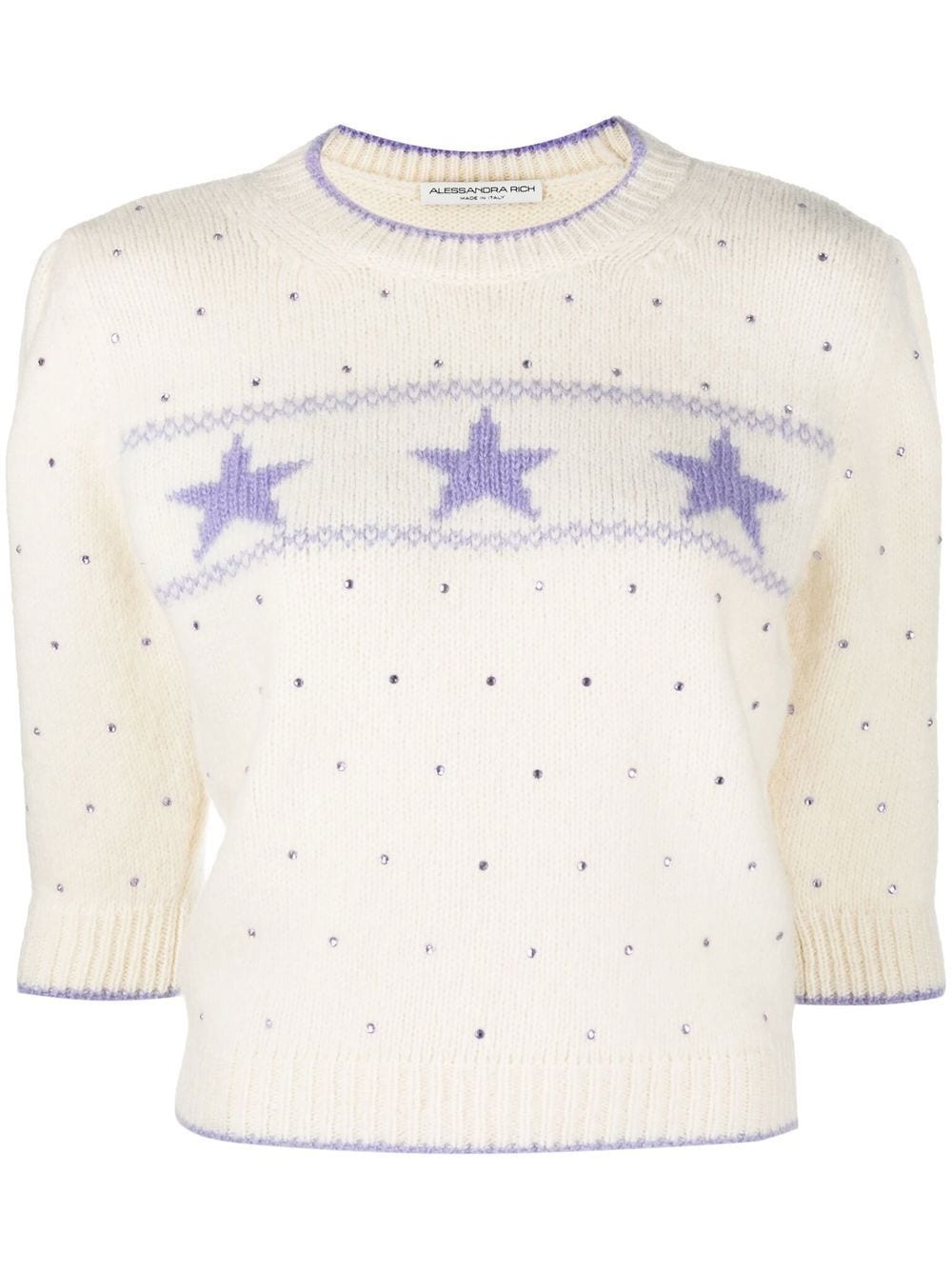 star knit rhinestone top - 1
