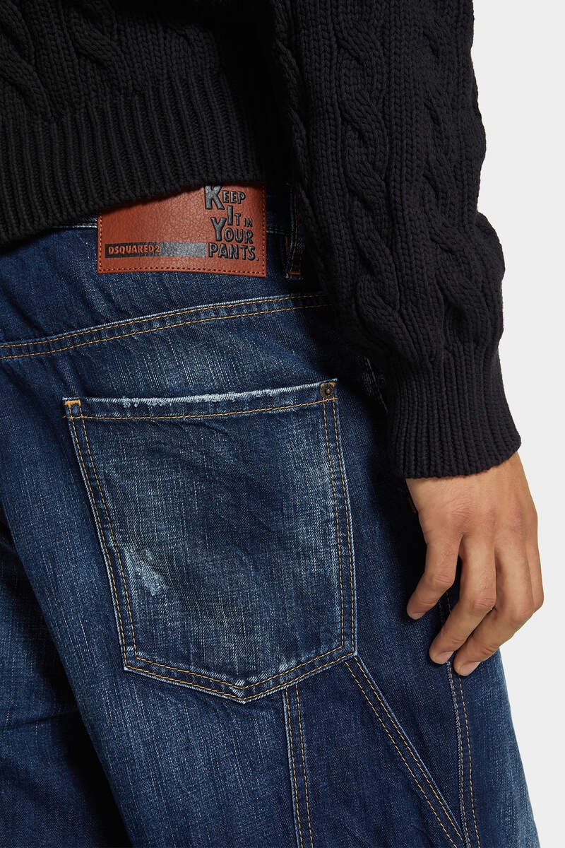 DARK SEMPLICE LOOSE CARPENTER JEANS - 6