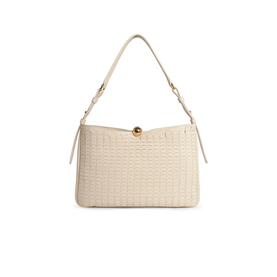 Furla Cream Leather Large Sfera Soft Bag - 1