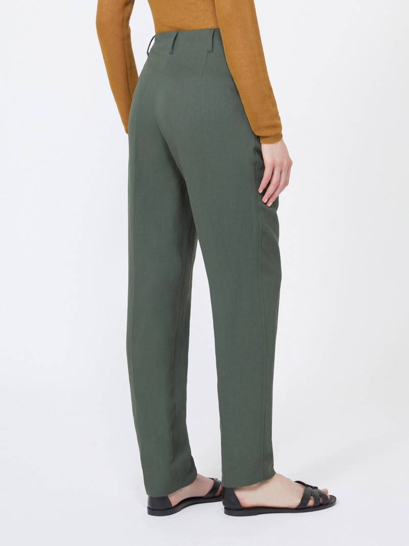 ACERBO Viscose and linen carrot-fit trousers - KAKI 4