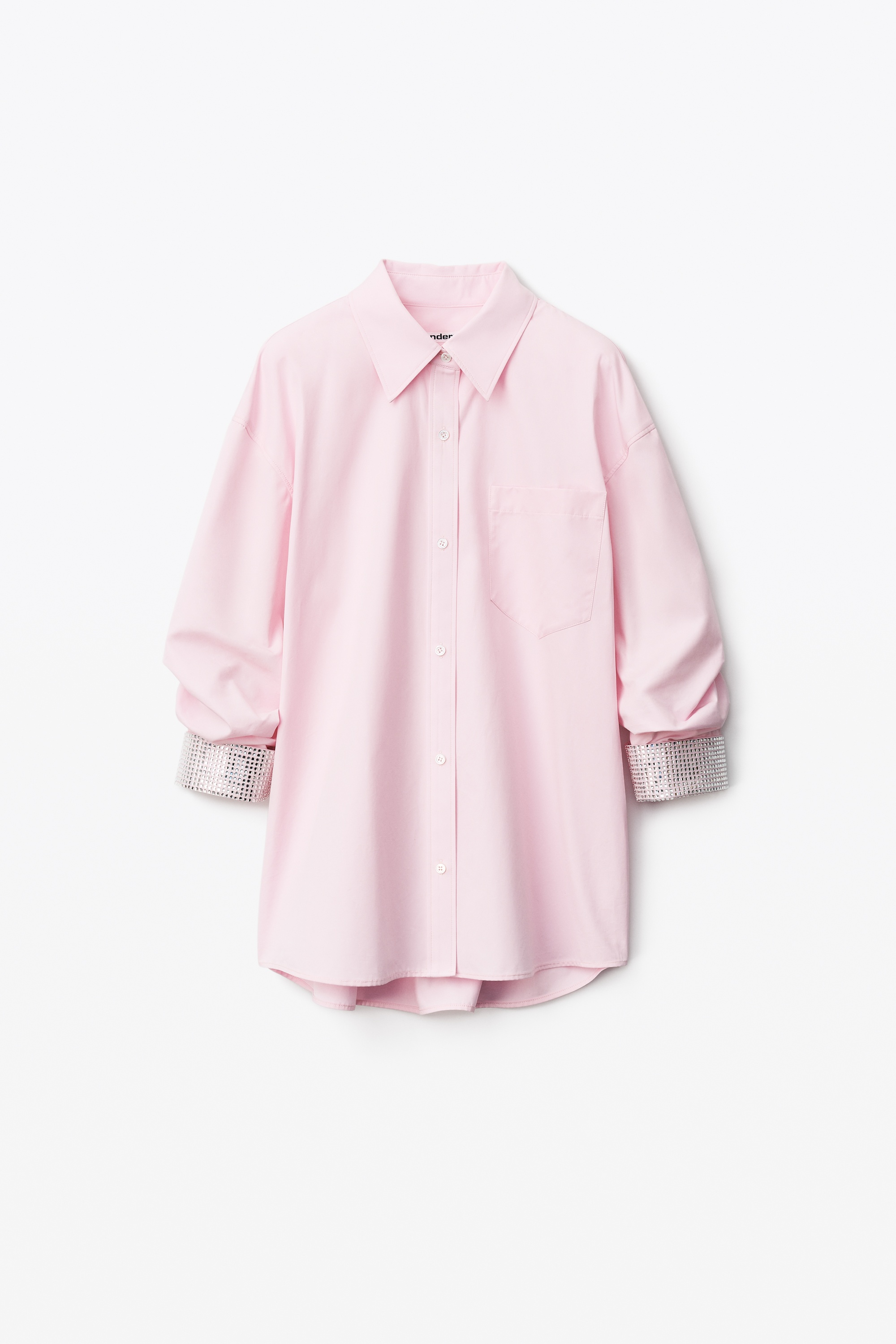 CRYSTAL CUFF BUTTON DOWN IN COTTON POPLIN - 1