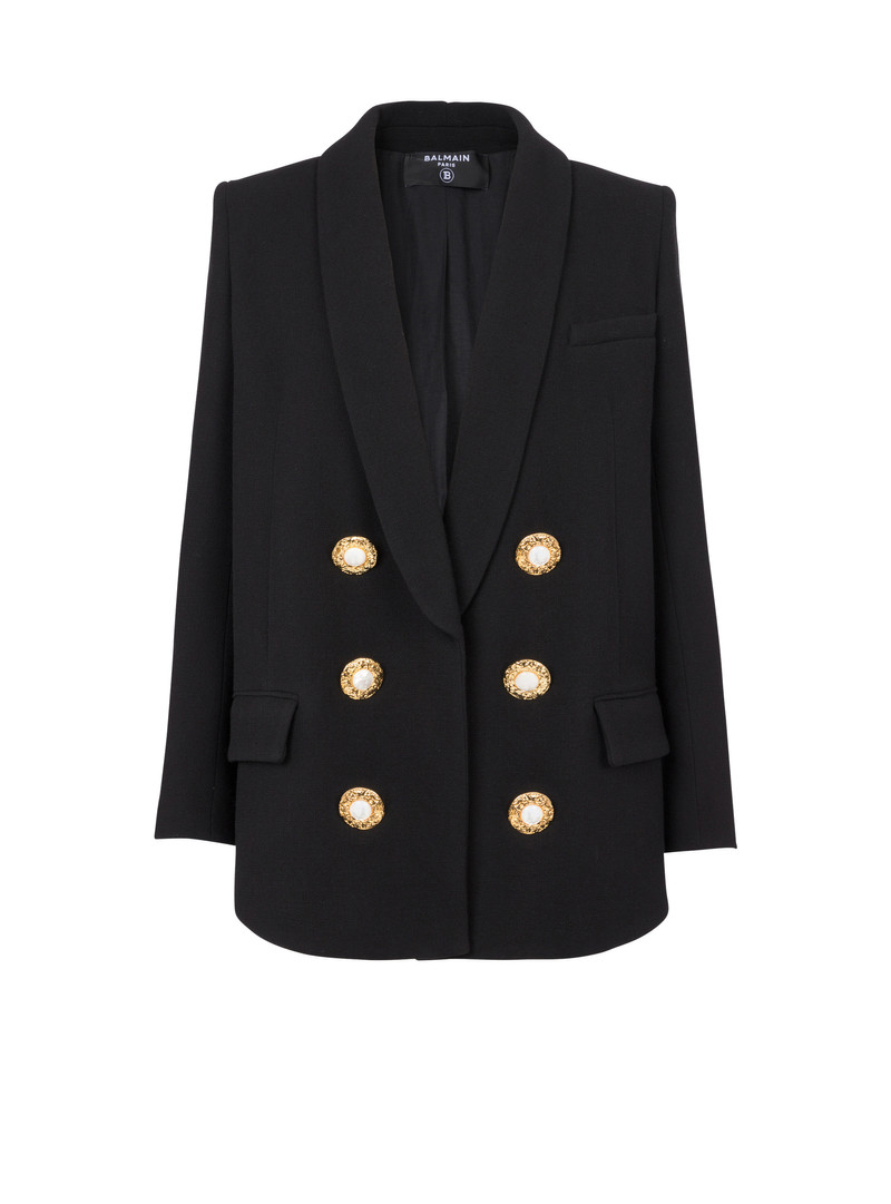 Crepe jacket with a shawl collar - 1