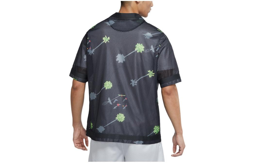 Nike Cartoon Pattern Quick Dry Breathable Loose Basketball Short Sleeve Shirt Black DM8783-010 - 2