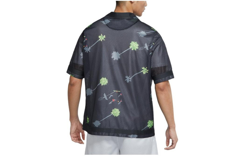 Nike Nike Cartoon Pattern Quick Dry Breathable Loose Basketball Short Sleeve Shirt Black DM8783-010 outlook