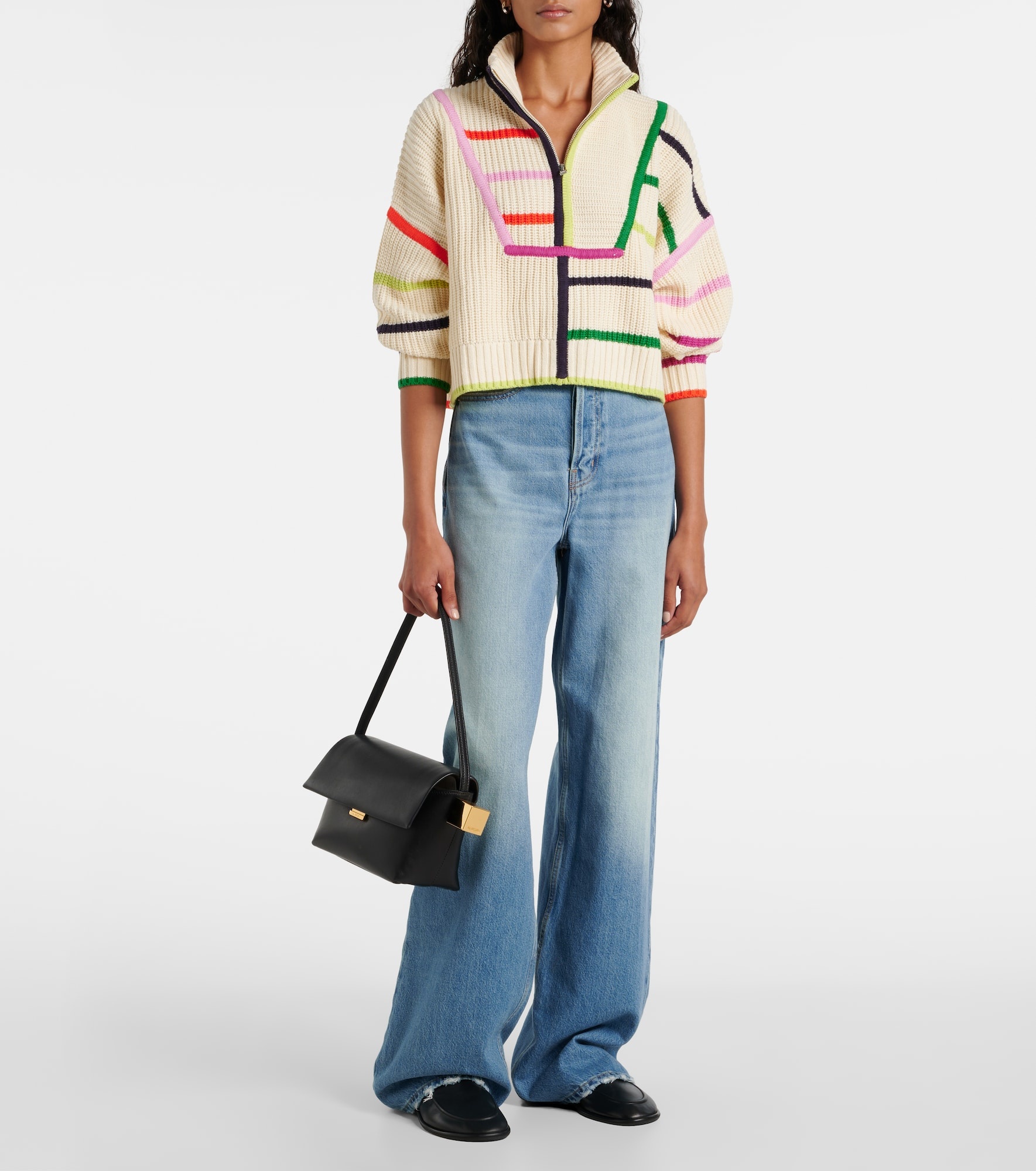 Hampton cropped cotton-blend sweater - 2