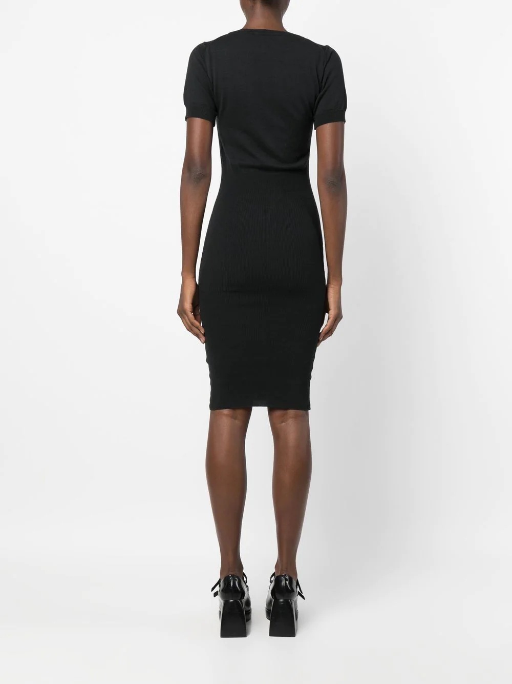 Orb-logo knitted midi dress - 4