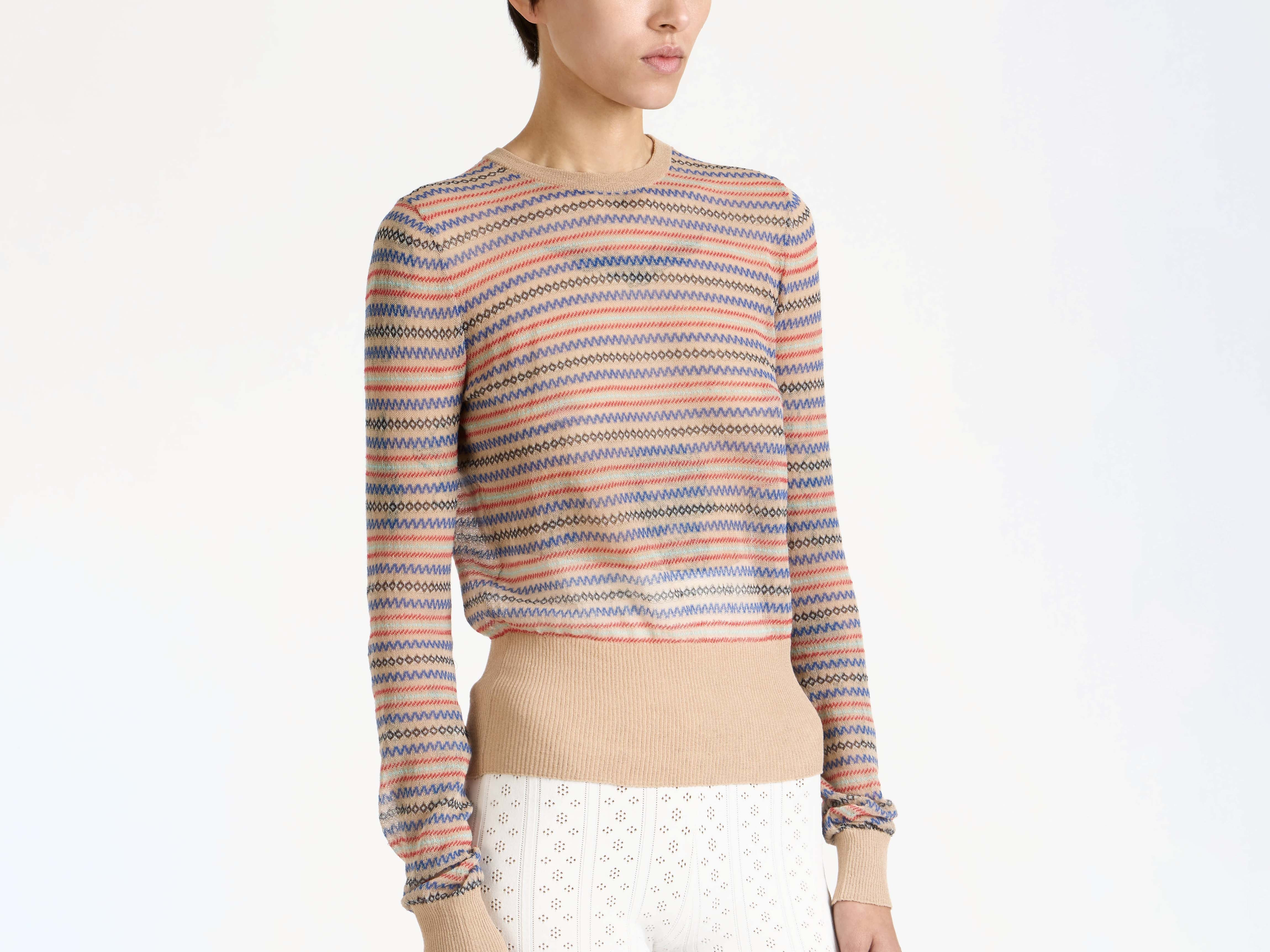 LONG SLEEVE FAIRISLE TOP IN BURGUNDY - 6