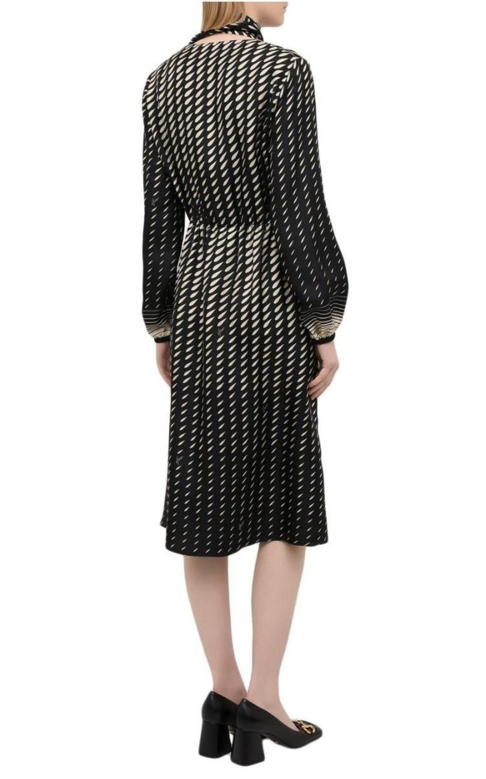 Printed Scarf Belted Wrap Dress - 3