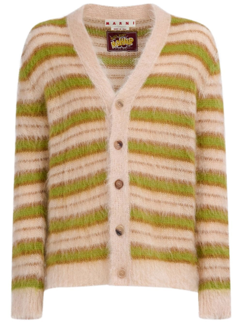 V-neck striped cardigan - 1
