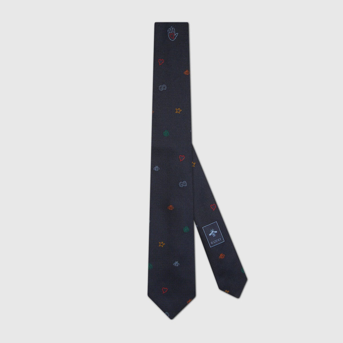 Symbols jacquard silk tie - 1