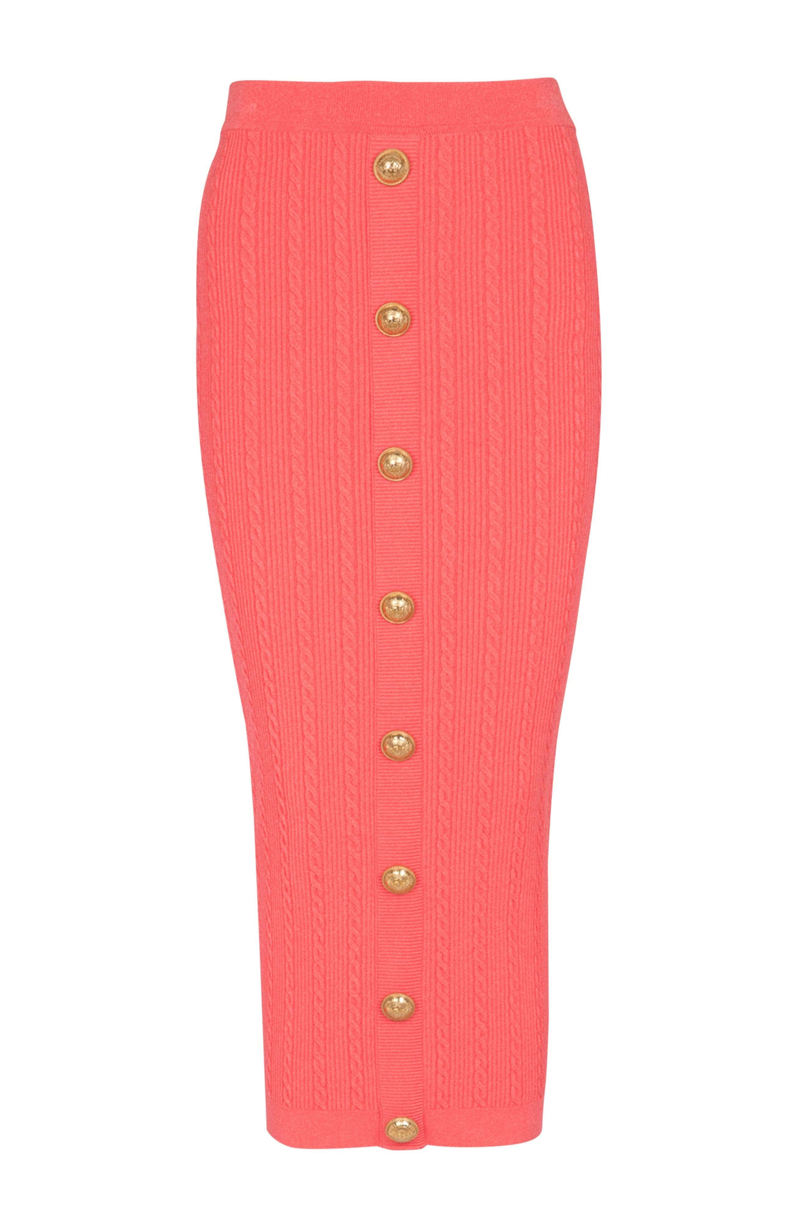 Balmain Cable-knit midi skirt in Pink at Nordstrom - 5
