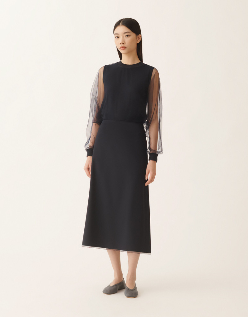 Mid-length skirt in techno tailoring 3