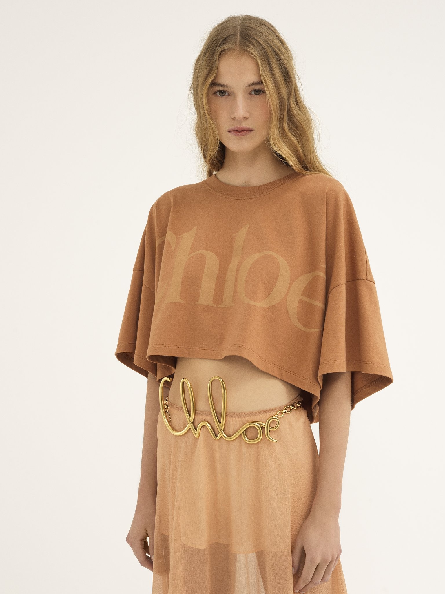 CROPPED BOXY LOGO T-SHIRT IN COTTON JERSEY - 4
