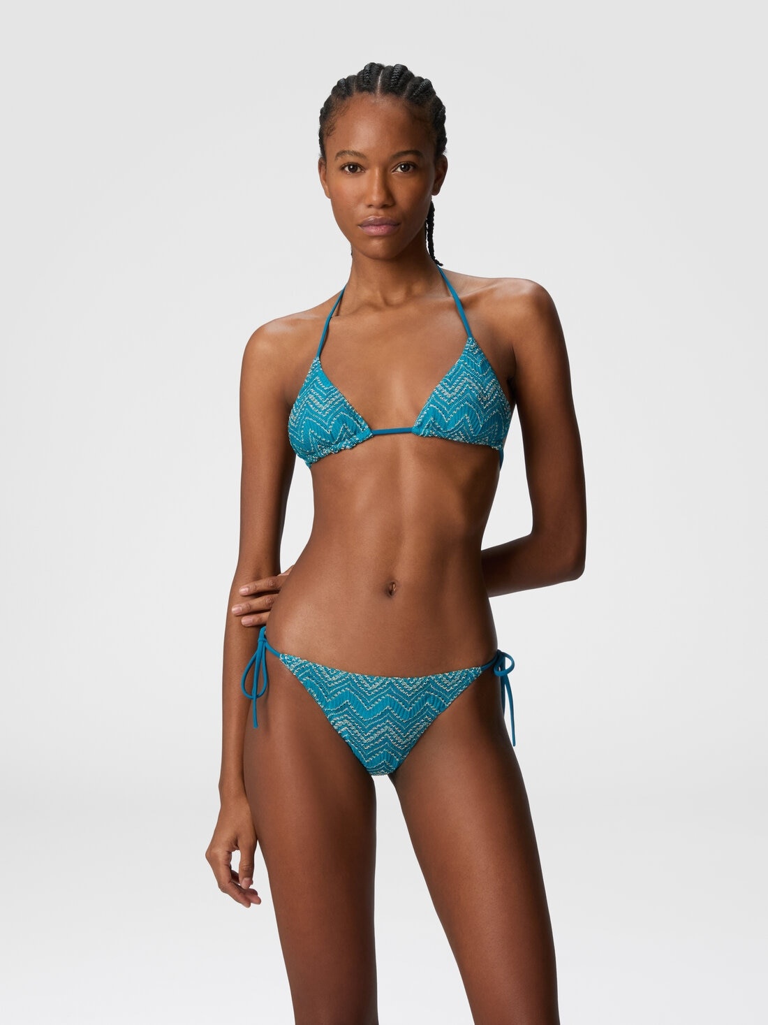 Zig zag lamé viscose bikini - 2