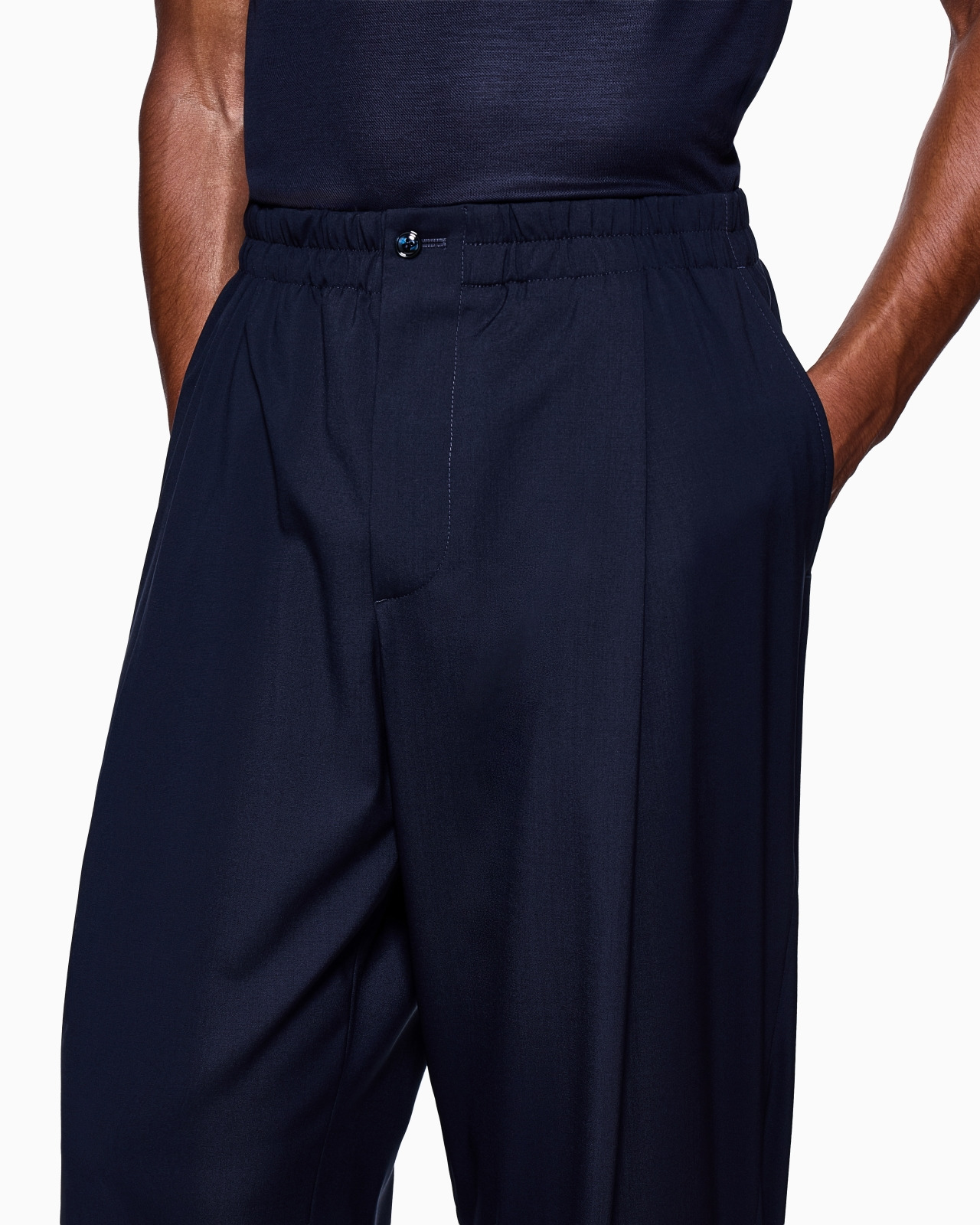SINGLE-PLEAT LIGHTWEIGHT WOOL-CANVAS TROUSERS - 5
