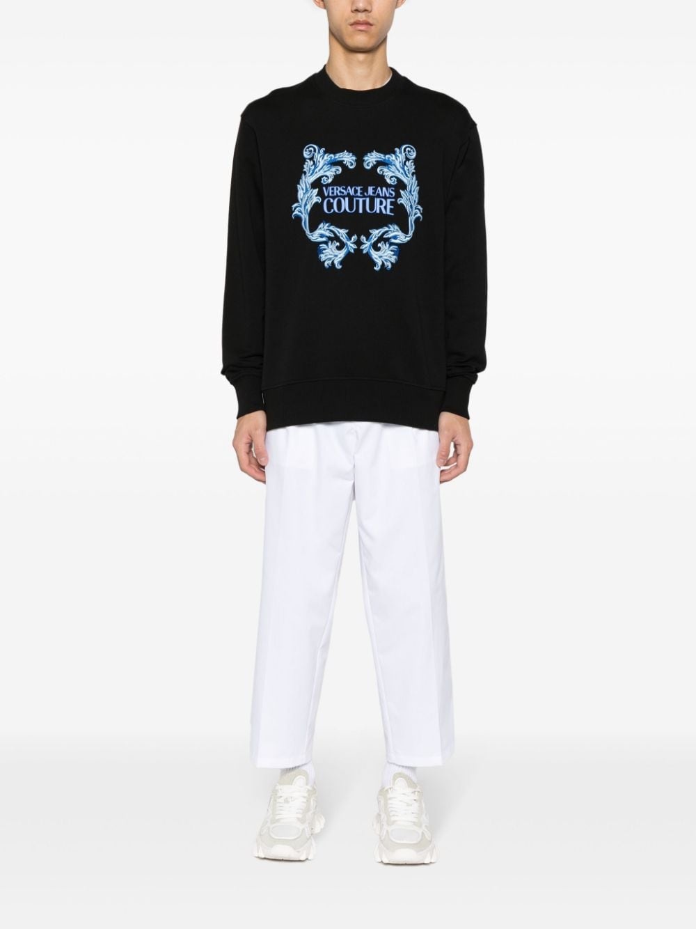embroidered-motif cotton sweatshirt - 2