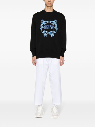 VERSACE JEANS COUTURE embroidered-motif cotton sweatshirt outlook
