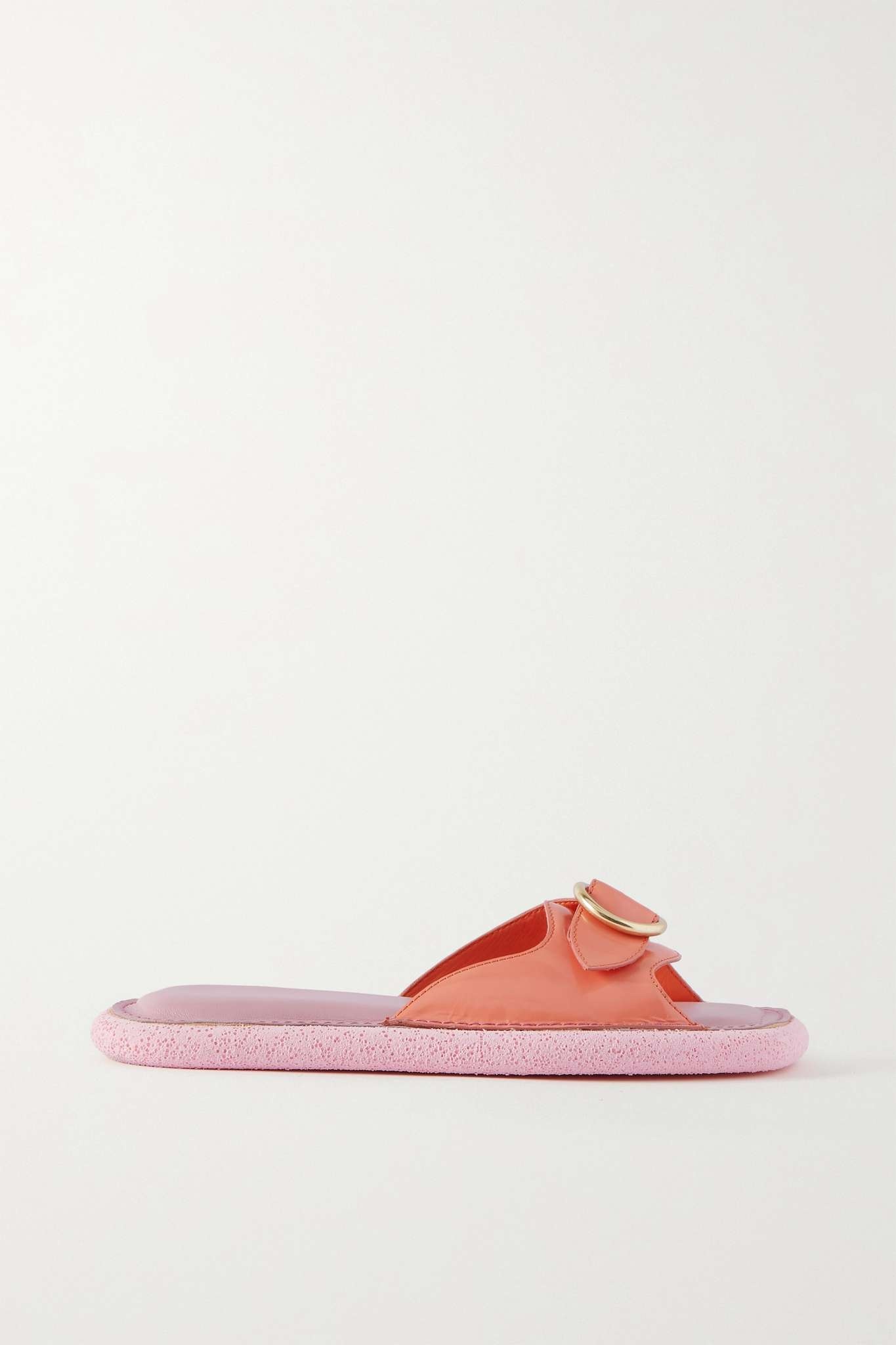 Buckled leather slides - 1