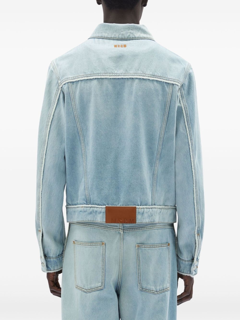 seam-detail denim jacket - 4