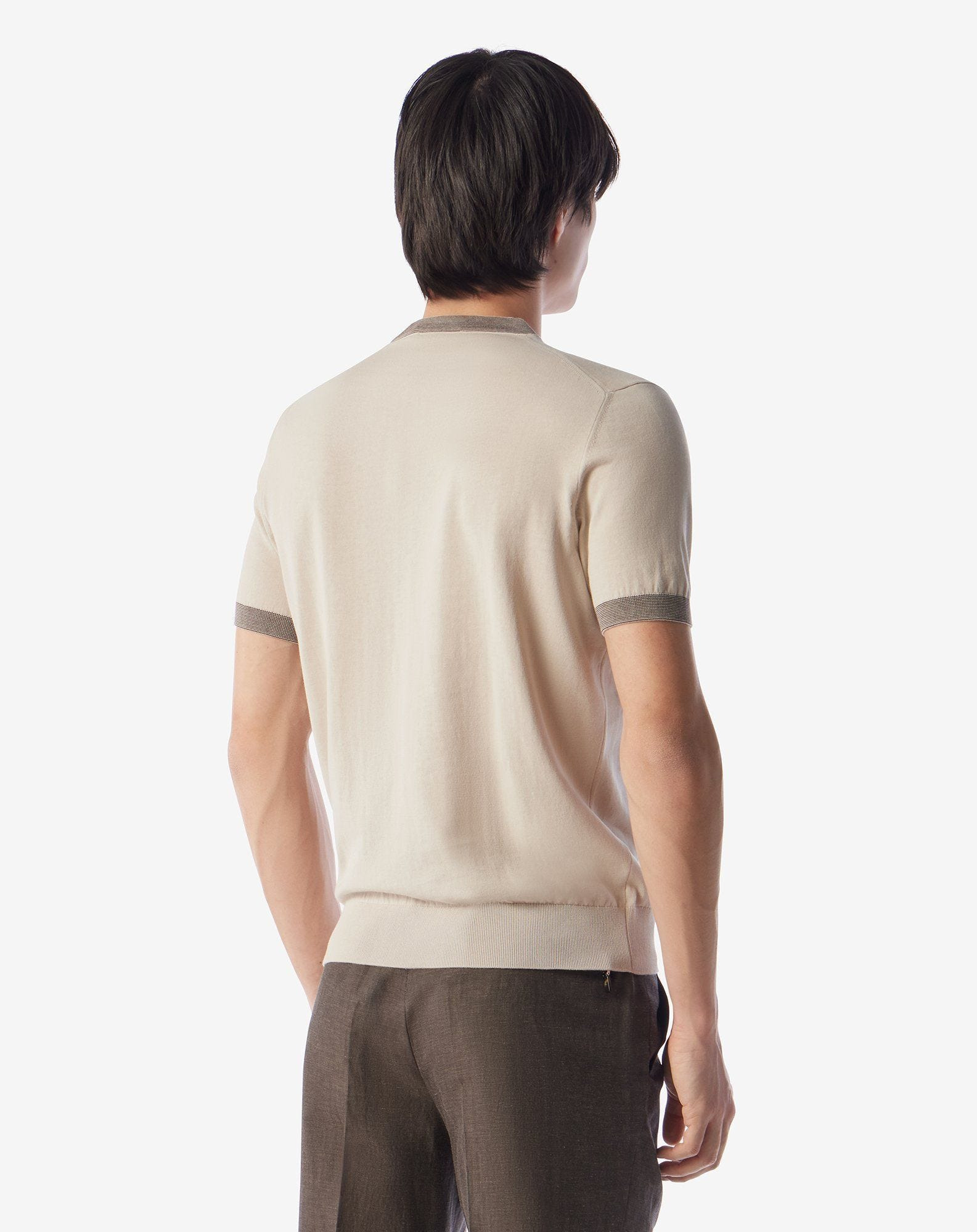 Nude crew neck knitwear made from ice cotton and silk - 3