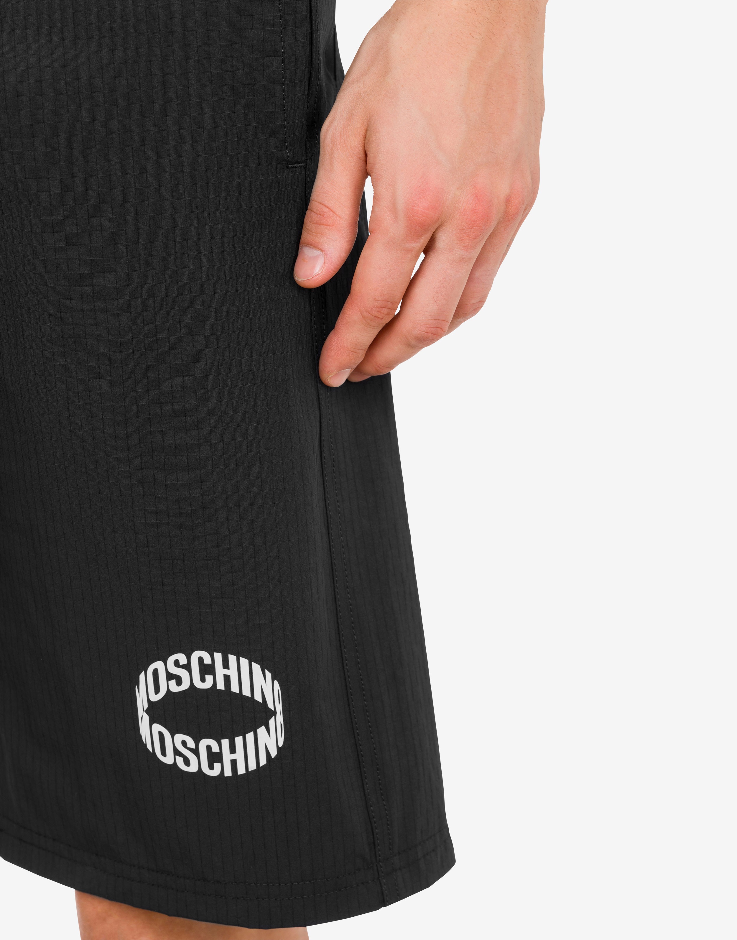 MOSCHINO LOOP RIPSTOP NYLON BERMUDA SHORTS - 4