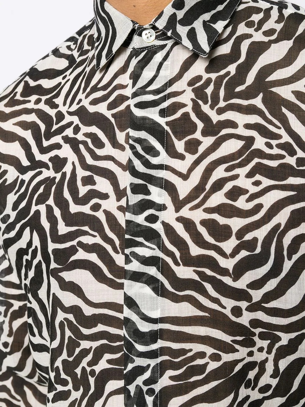 zebra-print long-sleeved shirt - 5