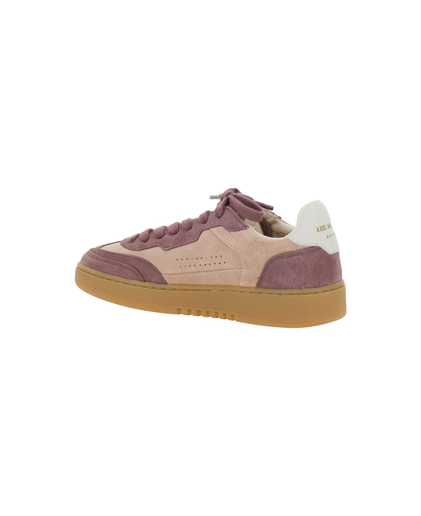 'dice T-toe' Pink Low Top Sneakers With Contrasting Heel With Logo Lettering In Suede Woman - 3