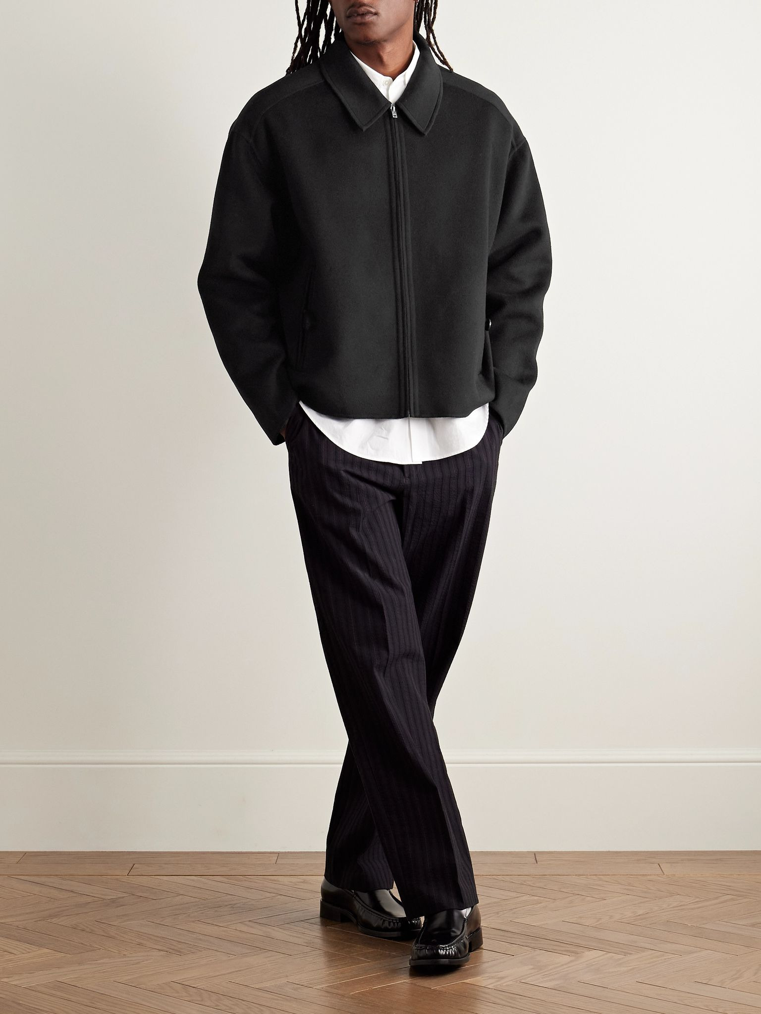 Doveo Double-Faced Wool and Cashmere-Blend Felt Jacket Black - 2