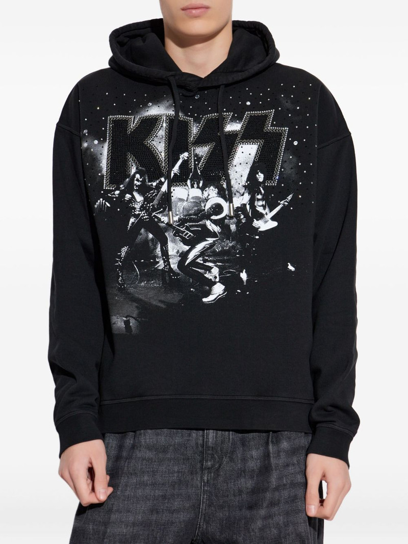 x Kiss embellished graphic hoodie 3