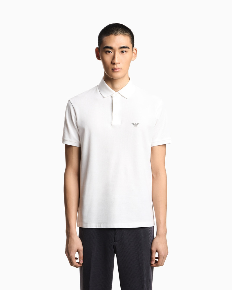 EMPORIO ARMANI PIQUÉ POLO SHIRT WITH EMBROIDERED EAGLE outlook