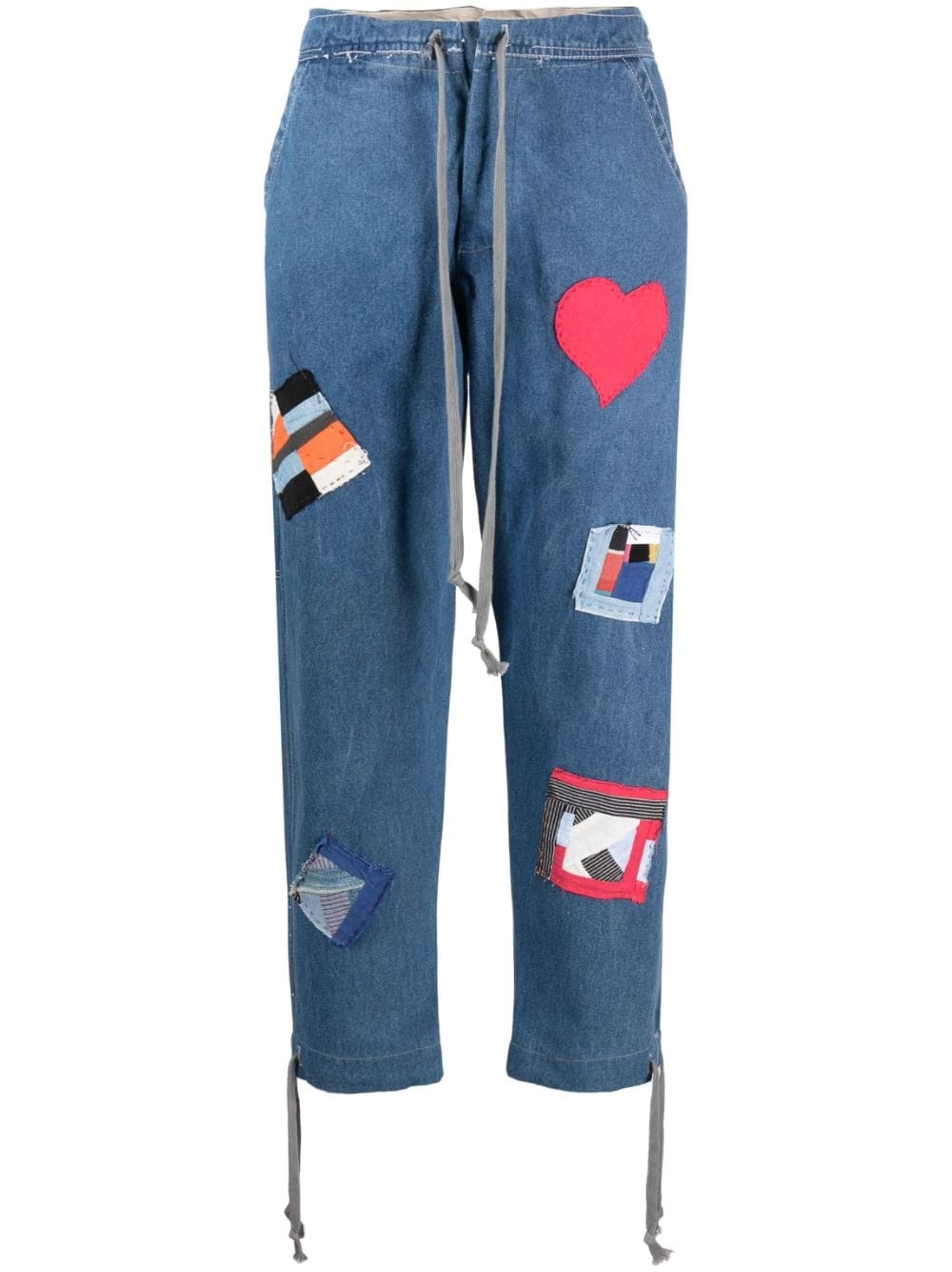 patch-detail loose-fit jeans - 1