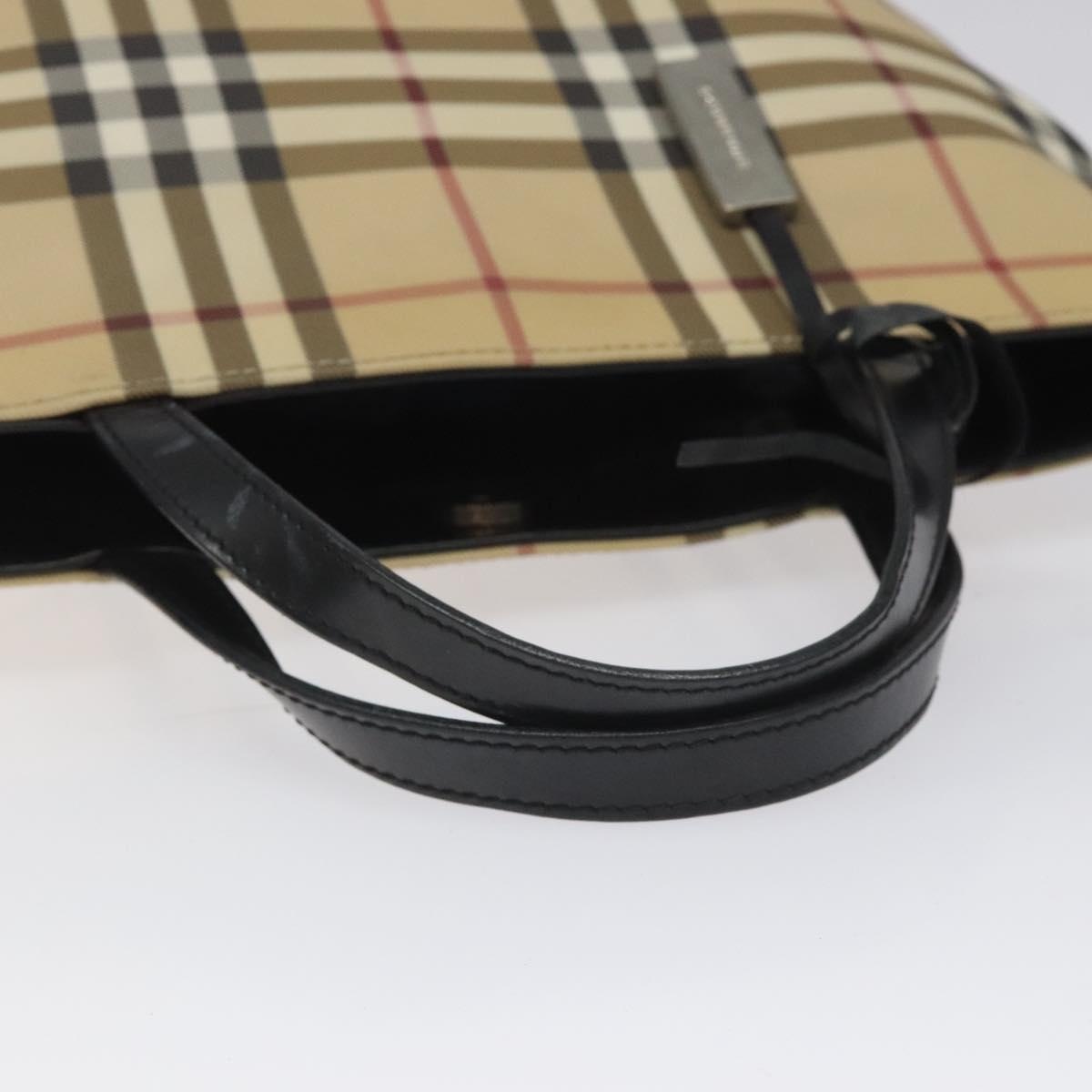 Burberry Nova Check Hand Bag Pvc Beige Silver - 7