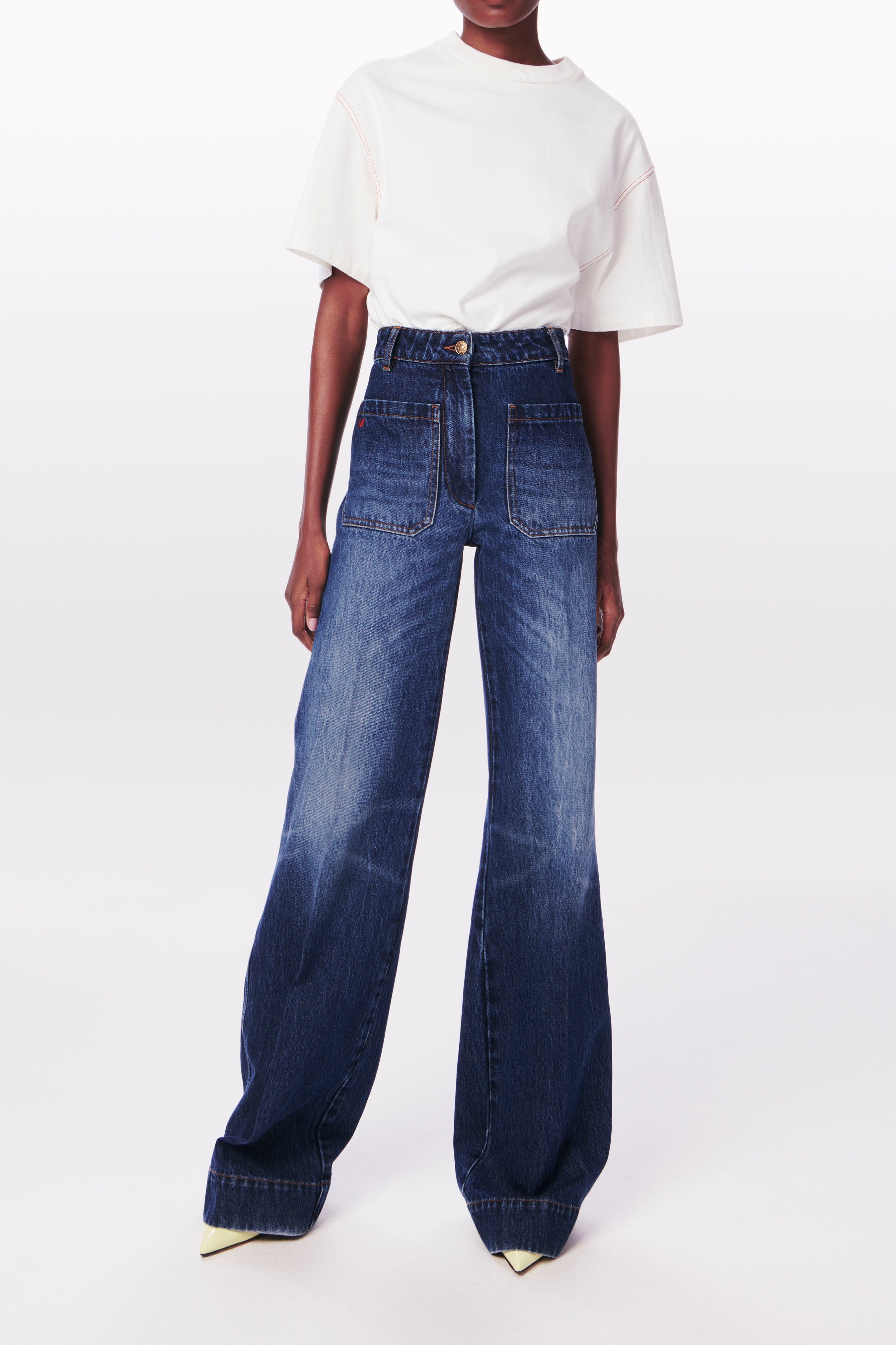 Alina High-Rise Jean in Marble Wash - 4