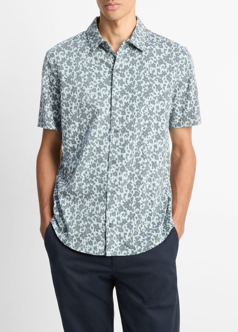 Floral Pima Cotton Short-Sleeve Button-Front Shirt 1