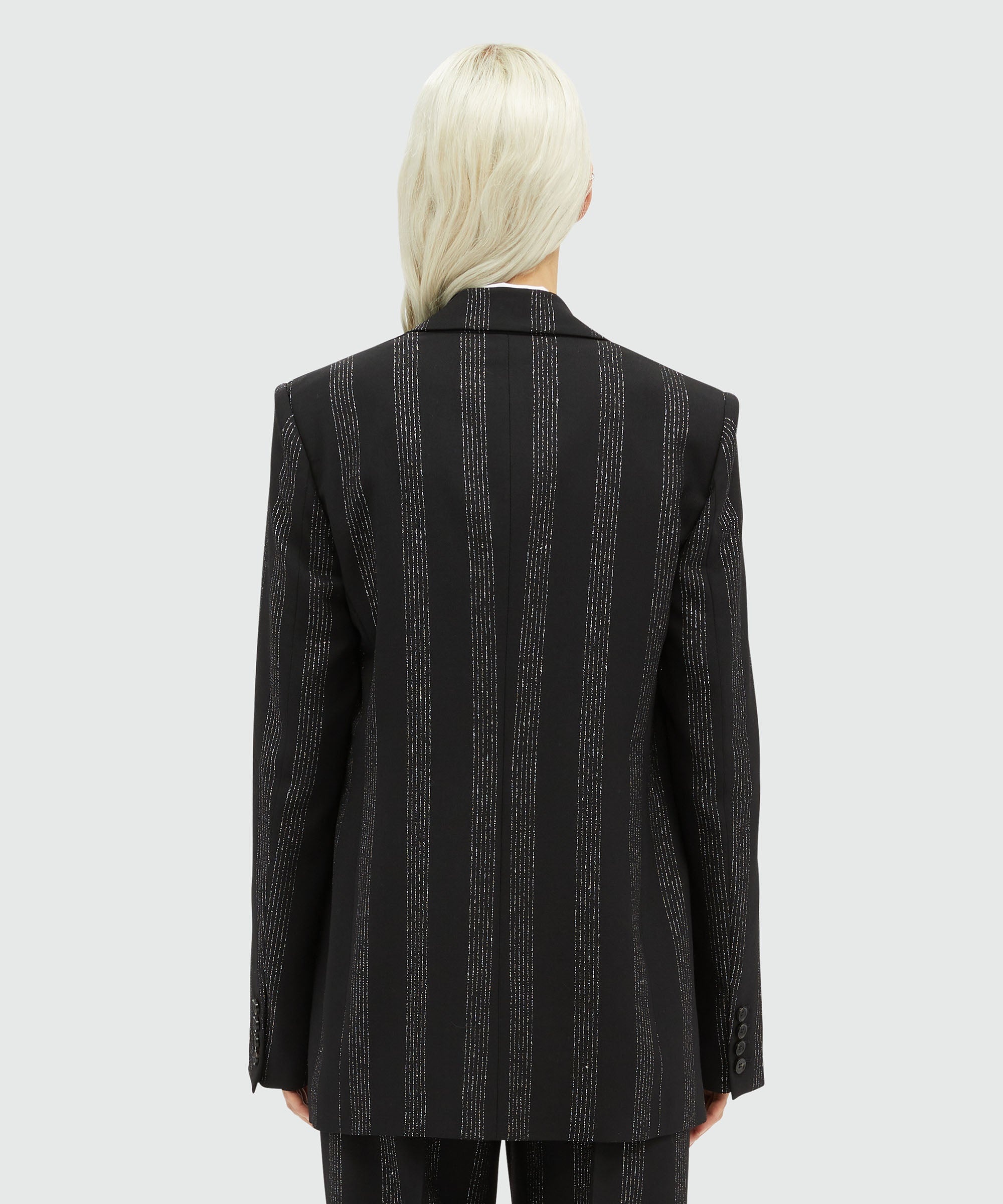 Lurex pinstripe tailored jacket - 3