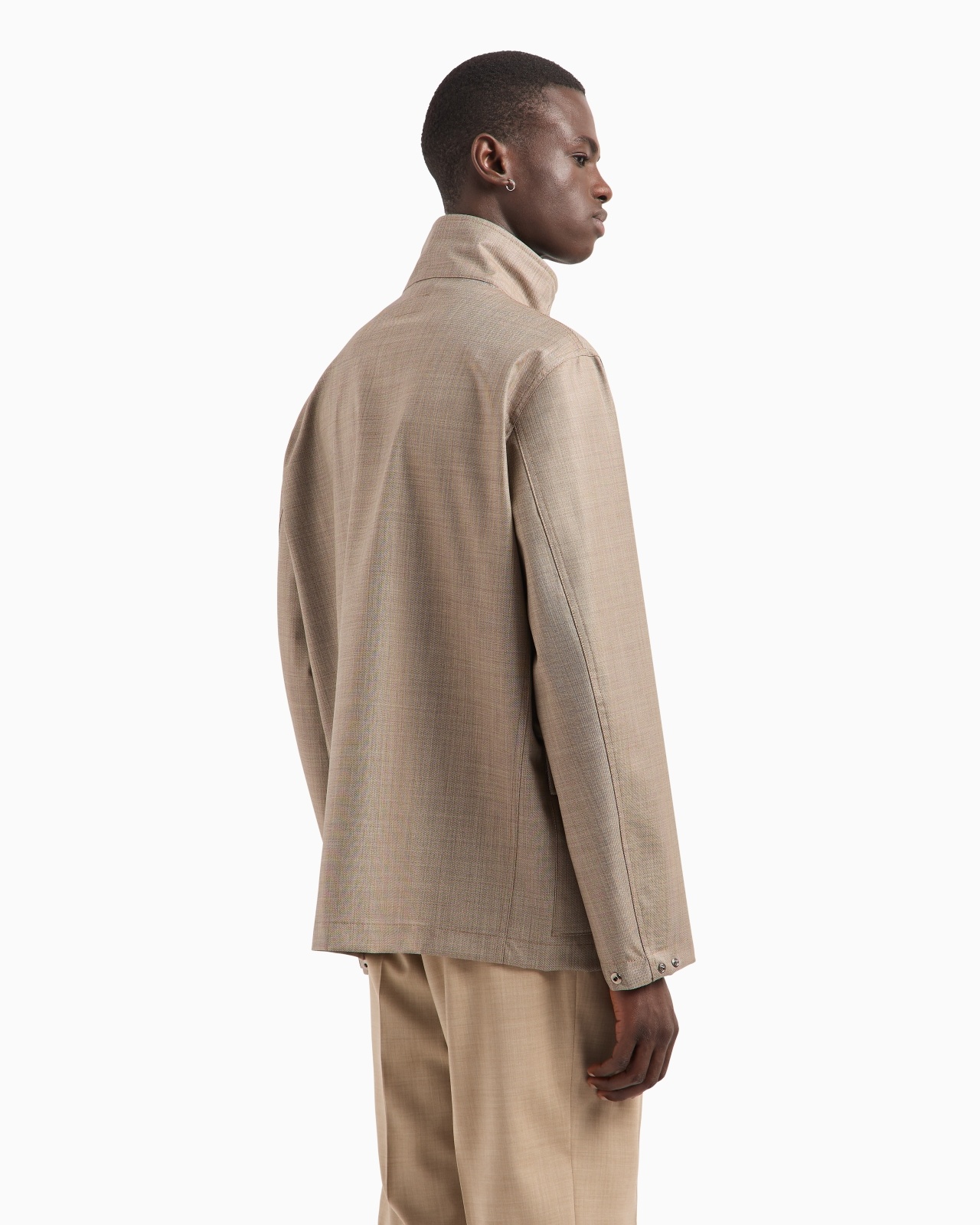 FULL-ZIP BLOUSON IN SILKY-FINISH BONDED GRISAILLE - 3