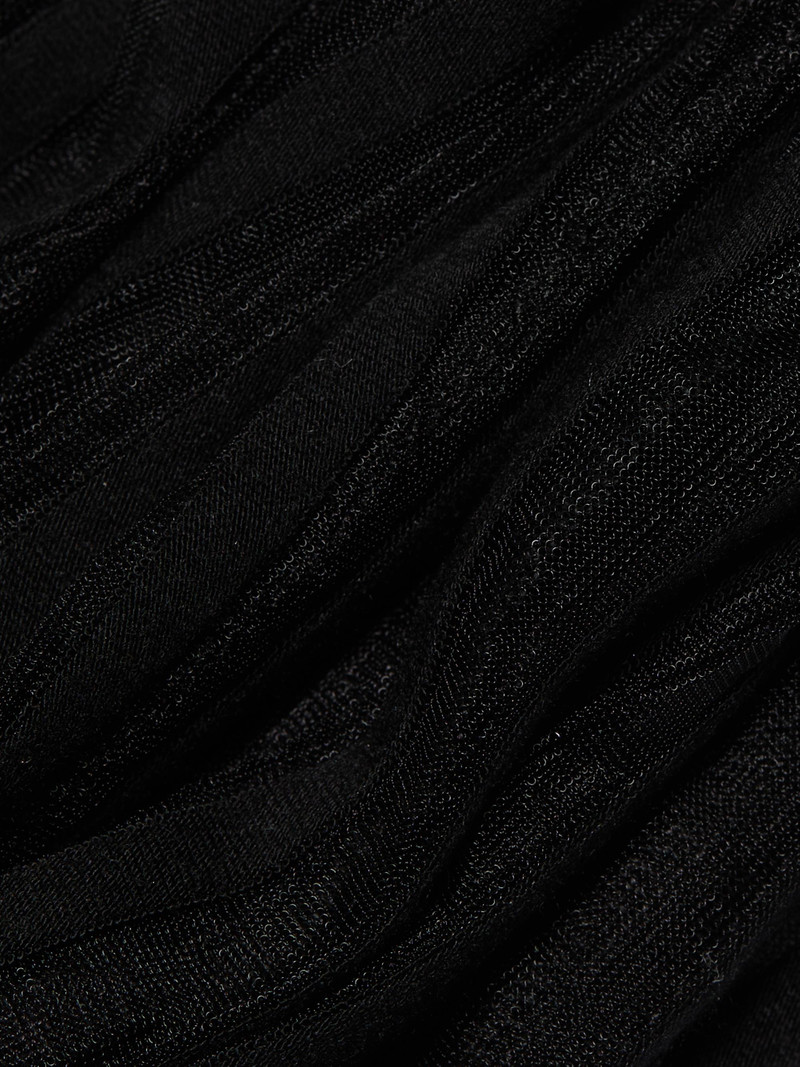 Women's Striped Sheer Turtleneck Bodysuit - Black 8