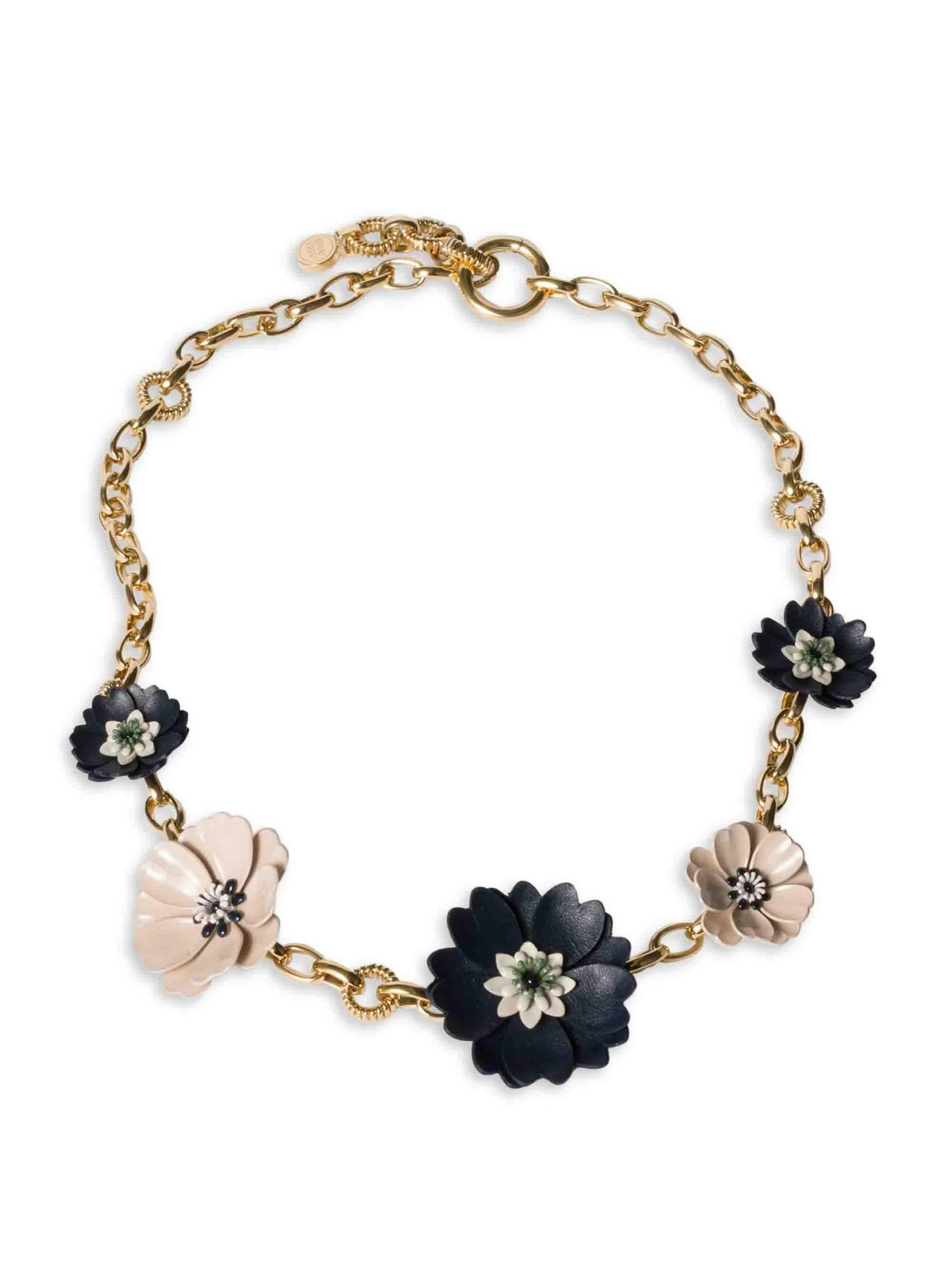 Women's Metal and Pearl Necklace - Blue Sand - 1