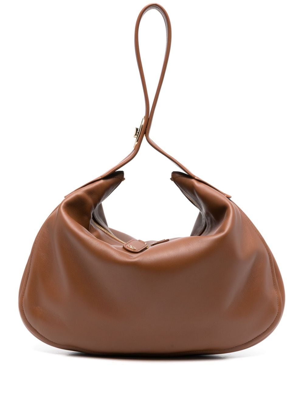 VLogo leather shoulder bag - 1