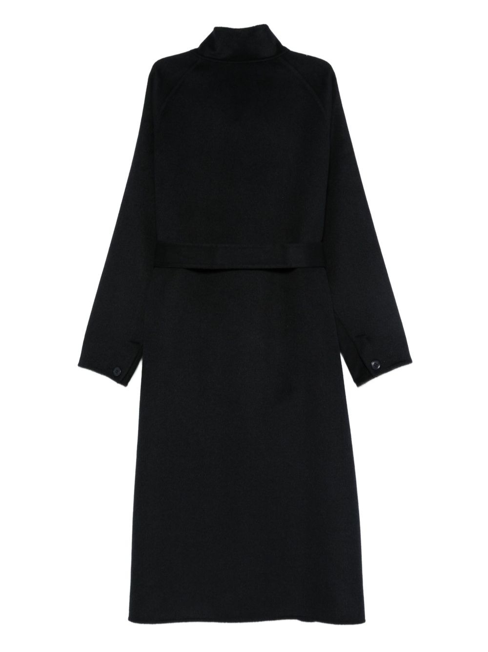 belted long-sleeve coat - 2
