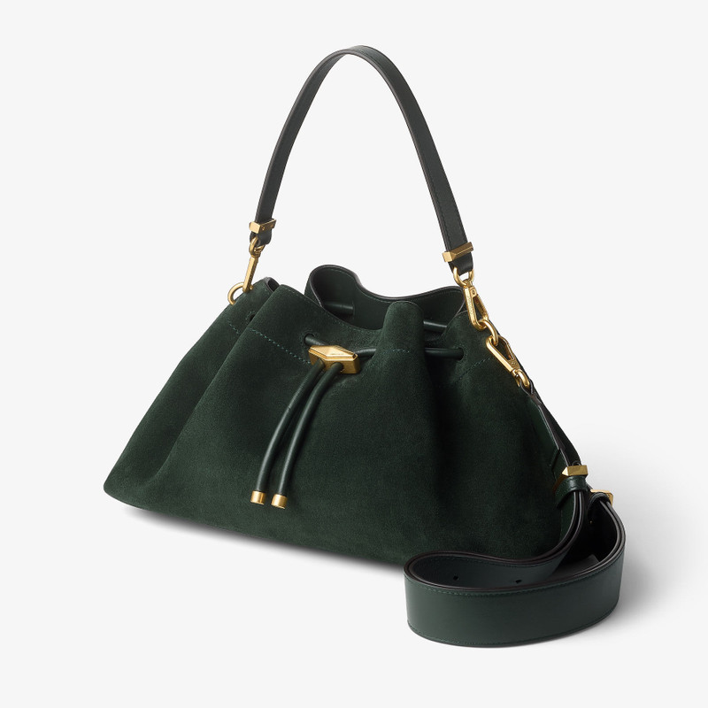 JIMMY CHOO Cinch Medium
British Green Suede Shoulder Bag outlook