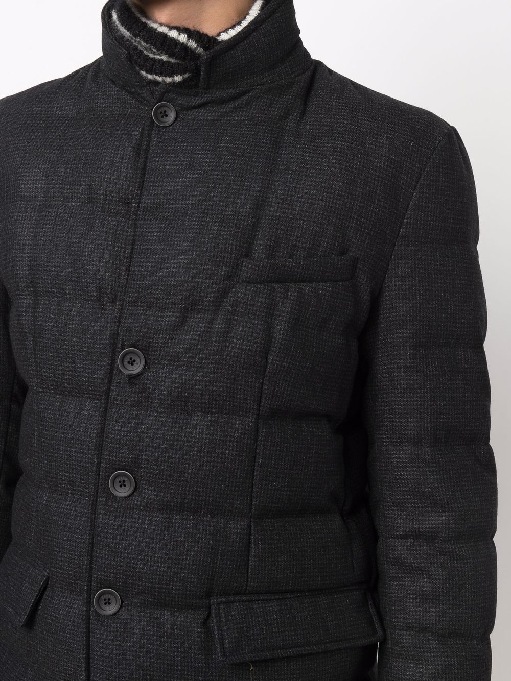 padded down single-breasted jacket - 5