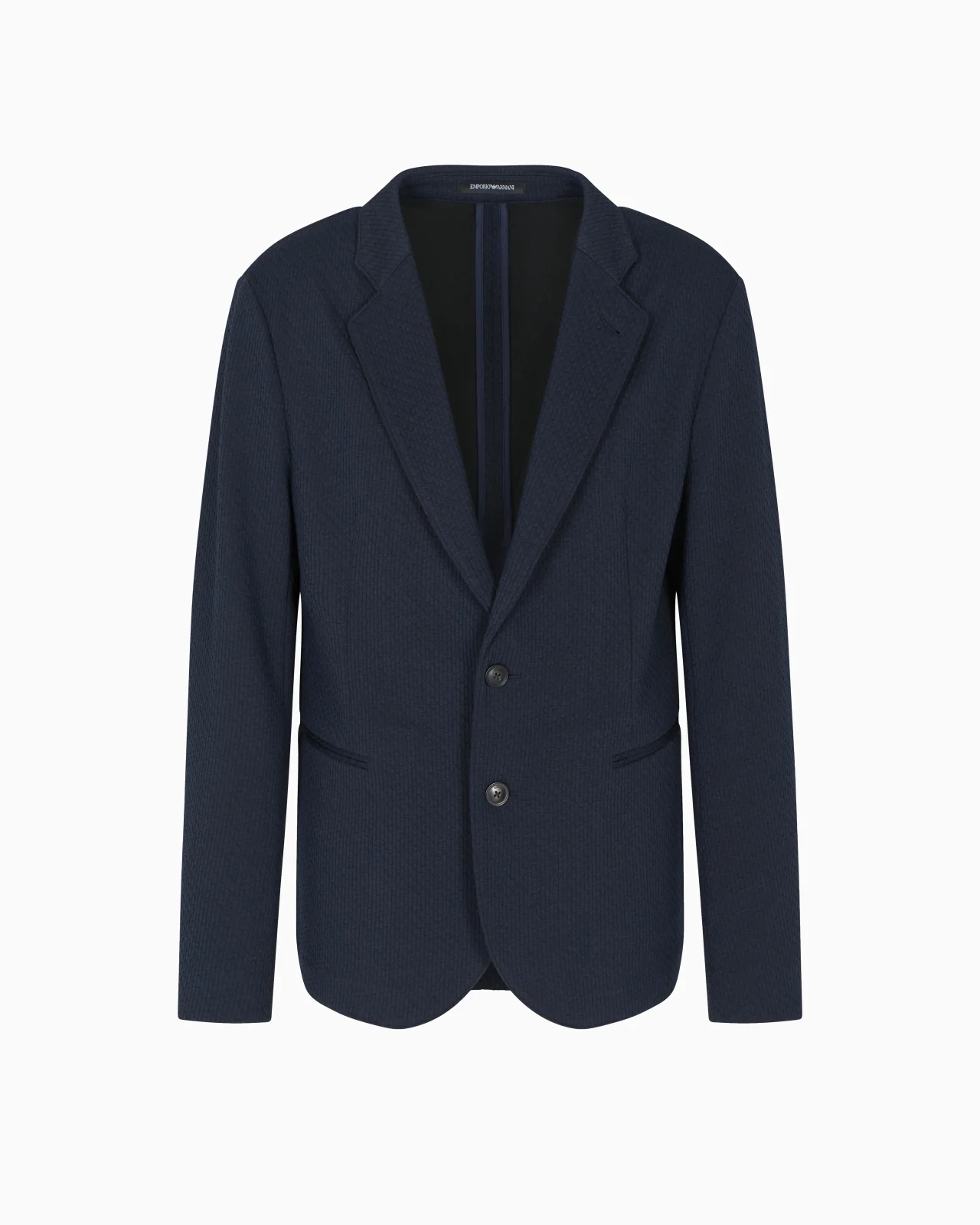 SINGLE-BREASTED JACKET IN A JACQUARD DOUBLE JERSEY KNIT - 1