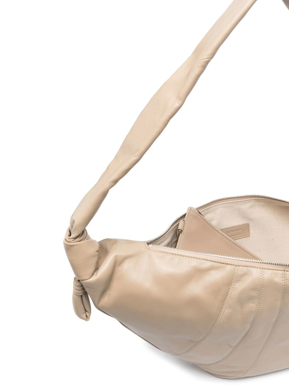 Croissant zip-up leather shoulder bag - 5