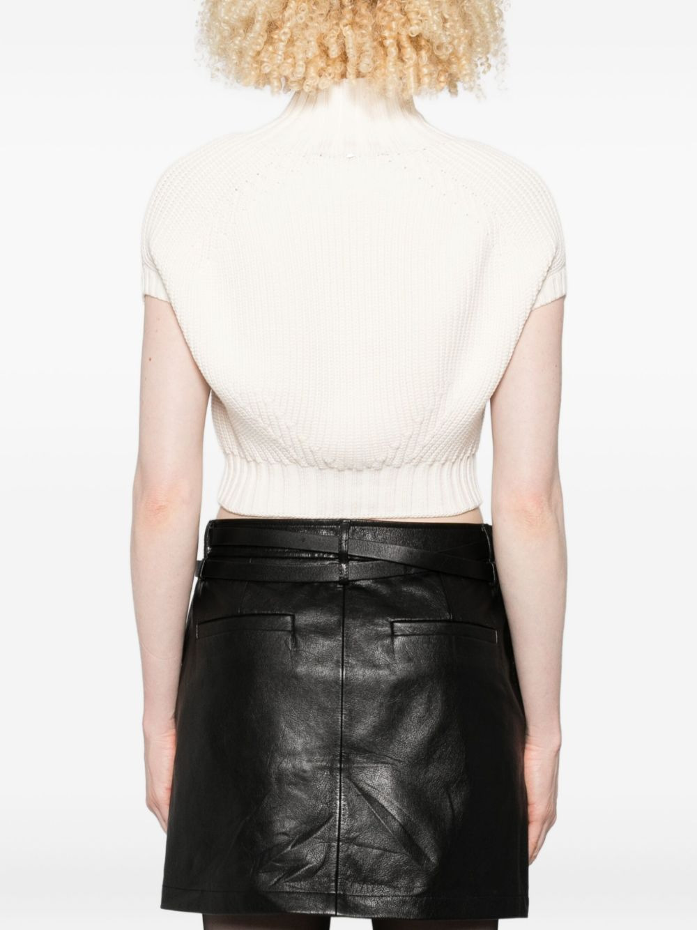 Balloon mock-neck knitted top - 4