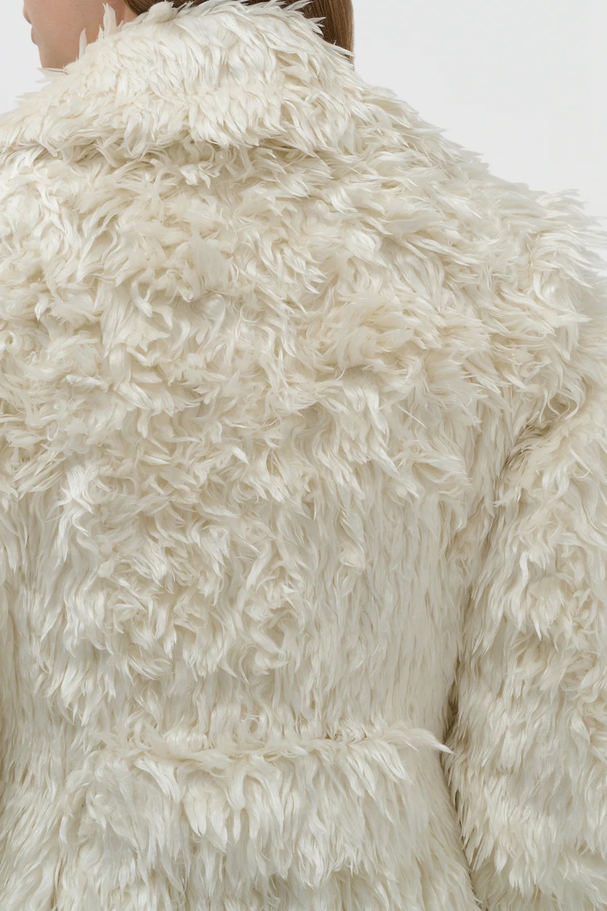 Cantwell Coat in Ivory Silk Fur - 7
